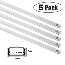LED Profil Aluprofil Alu Schiene leiste Profile eloxiert Aufputzprofil 1m 5pack