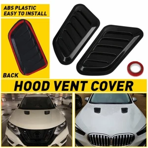2PCS Universal Car Flow Air Scoop Intake Hood Bonnet Vent Decorative Covers Kit - Picture 1 of 10
