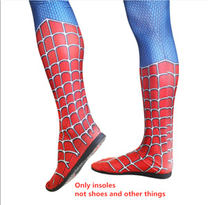 Superhero Spiderman Cosplay Costume Prop Boots Shoes Zentai Suit Insole Any Size
