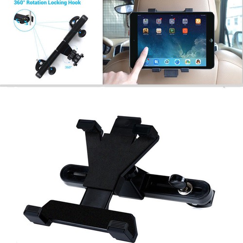 360 Degree Tablet Car Holder 7"-10" Universal Car Back Seat Headrest Mount Stand