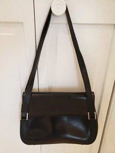 Mark Cross Vintage Black Leather Shoulder Bag with Dust Bag - Picture 1 of 10