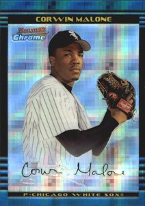 2002 Bowman Chrome X-Fractors White Sox Baseball Card #365 Corwin Malone /250