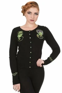 Banned - FRANKENSTEIN & BRIDE - Fine Knit Cardigan Rockabilly Top - Picture 1 of 9