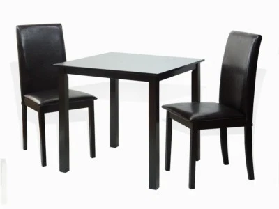 Dining Kitchen 3 Pcs SET Square Table 2 Fallabella Chairs, Espresso - Image 1 of 4