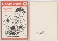 1972 Laughlin Great Feats Orange Border Max Carey #9 HOF