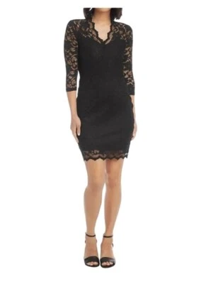 Vestido justo Karen Kane novo com etiquetas preto de renda recortada - Imagem 1 de 4