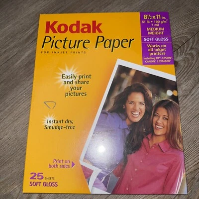 Kodak 25 Sheets Soft Gloss Picture Photo Paper - 8 1/2" x 11" NEW Sealed - Image 1 of 4