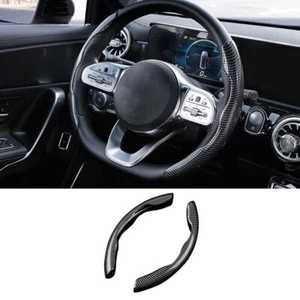 For Benz GLB W247 20-22 Carbon Fiber Style Steering Wheel Protective Cover 2PCS - Picture 1 of 10