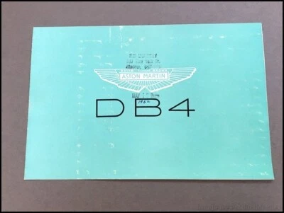 1962 Aston Martin DB4 Vintage Car Sales Brochure Folder Foto 1 de 4