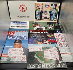 1990 - 2000 Boston Red Sox Calendars, Schedules, Ticket Stubs, Magazines + - Picture 1 of 10