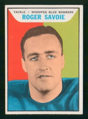 ROGER SAVOIE 1965 TOPPS CFL 65 NO 129 EX+            63292 - Image 1 of 2