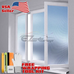 *24"x60" Carbon Fiber Frosted Film Glass Home Bathroom Window Security Privacy - Picture 1 of 6