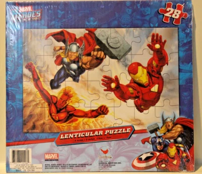 Puzzle Lenticular Marvel Heroes 28 Piezas DOBLE CARA Foto 1 de 2