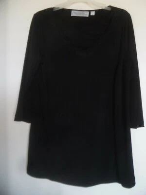 SIMONTON SAYS Top Black Neck Line Lace Tunic Shirt Sz Small Foto 1 de 3