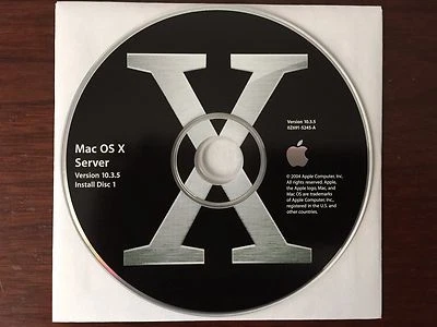 Apple Mac OS X Server 10.3 with unlimited clients key, Original 4 CD set w/Docs - Image 1 of 4