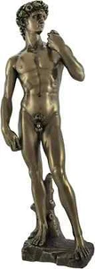 DAVID MICHELANGELO FACON BRONZE STATUE SCULPTURE - Imagen 1 de 4