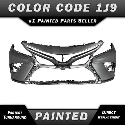 NEW Painted *1J9 Silver* Front Bumper Cover Fascia for 2018-2020 Toyota Camry SE Foto 1 de 4