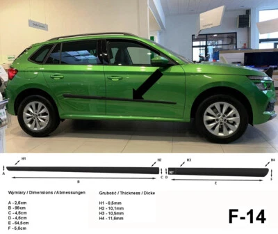 Seitenschutzleisten schwarz für Skoda Kamiq SUV ab Baujahr 06.2019- F14 - Bild 1 von 4