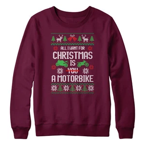 Christmas Motorbike Sweatshirt Boys Funny Kids day motorcyclist motorcycling ... - Picture 1 of 12