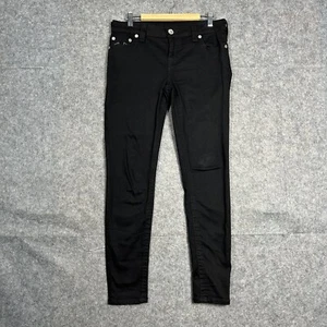 True Religion Jeans Halle Womens W30 L28 Mid Rise Super Skinny Black - Picture 1 of 13