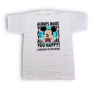 Vintage Disney Japan T-shirt White Mickey Mouse Men’s Large Single Stitch 90's - Picture 1 of 4