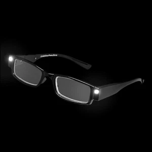 Black +2.5 LED Reading Glasses Presbyopic Adults Glasses with LED Light Power - Picture 1 of 9