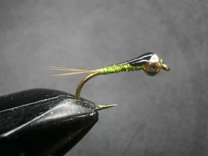 3 PERDIGONES VERDE CLARO Y ORO CABEZA DE TUNGSTENO PESCA A MOSCA-(PER-15) - Imagen 1 de 1