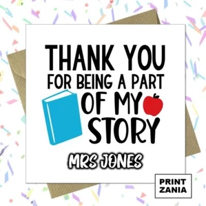 Personalised Teacher Card Thank you Childminder Teaching Assistant Nursery AWN - Picture 1 of 6