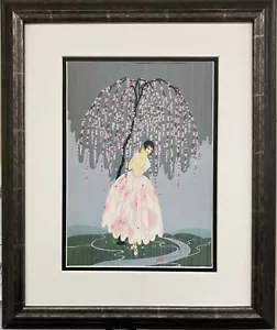 "Paraguas en flor"" Erte Nuevo ENMARCADO PERSONALIZADO Impresión Art Deco Diseño Deco Deco Deco Decoración Clásica - Imagen 1 de 3
