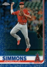 2019 Topps Chrome Blue Refractor #4 Andrelton Simmons SN150 Los Angeles Angels
