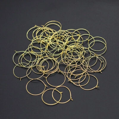 50 Piezas Dije para Hacer Joyas Cuentas Aro Lazo Pendiente Oreja Alambre Círculo Grande - Hágalo Usted Mismo Foto 1 de 4