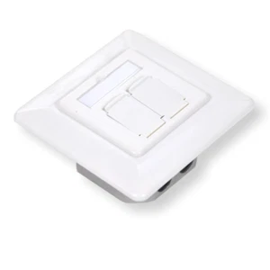 Netzwerkdose CAT 6A, LAN Dose, Datendose, Vertikal  Kabeleinführung, Designfähig - Bild 1 von 4