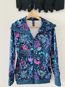 Crazy Idea Sweatjacke Kapuzenjacke blau gemustert XS wie neu! - Bild 1 von 6