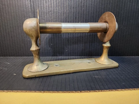 HTF Antique Art Brass Co Toilet Paper Holder tissue C. 1905 Cover