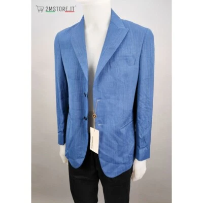 Veste Homme BERRY & BRIAN Bleu 70% Coton 30% Lin Quality Casual Fête Adapté - Photo 1/4