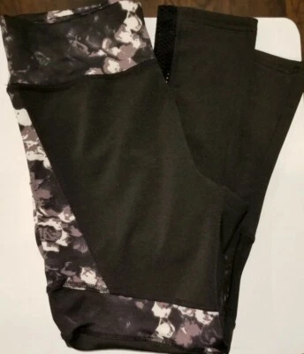 Leggings S2 talla S- negro con flor gris, malla y estilo red Foto 1 de 3