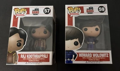 Funko Pop! Big Bang Theory Set Lot of 4 Raj 57 Howard 59 Sheldon 11 Leonard 74 - Image 1 of 4