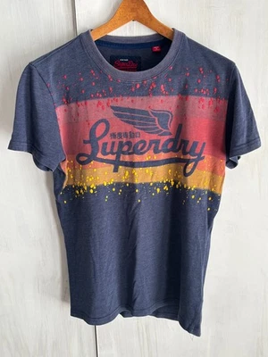 Camiseta de manga corta Distressed vintage años 2000 Y2K British Superdry para hombre pequeña Foto 1 de 4
