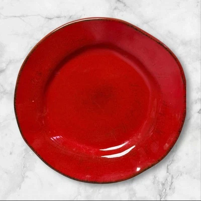 Crate & Barrel Carmen Red Freeform Dinner Plates | Set of 4 | Good Condition - Image 1 of 4