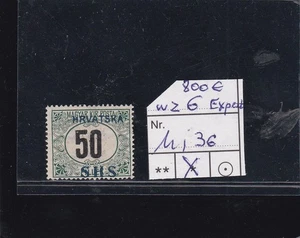 Lot Yugoslavia 1 MH, Mi 36 - 800 euro, WZ 6 , Expert - Picture 1 of 2