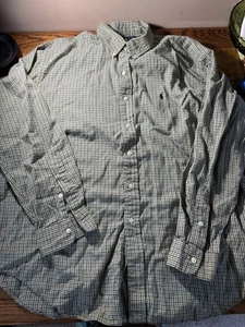Ralph Lauren Blake Green Plaid Button Up Long Sleeve Classic Fit Men’s Shirt L - Picture 1 of 7