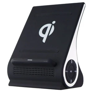 Azpen Dockall D101 Qi Wireless Charging Sound Hub with Bluetooth Speaker - Black - Picture 1 of 3
