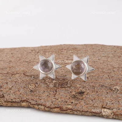 Round Ametrine Gemstone Dangling Black Friday Earrings Jewelry Sterling Silver - Image 1 of 4