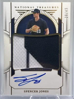 2024 National Treasures Spencer Jones Jersey Patch Auto /49 Yankees RPA OC SSP - Image 1 of 2