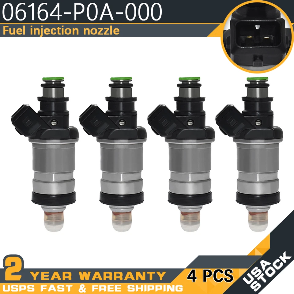 4Pcs Fuel Injector 06164-P0A-000 For Honda Accord Prelude 1990-1997 2.2L 2.3L I4 Foto 1 de 4
