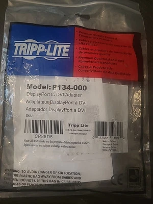 Tripp-Lite P134-000 DisplayPort Male to DVI Female Adapter Converter 6" NEW - Image 1 of 3
