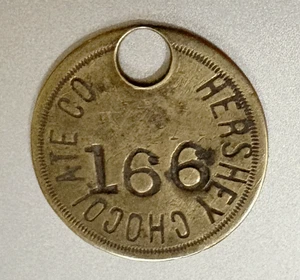 VTG Tool Check Brass Tag: HERSHEY CHOCOLATE CO Factory; Iconic US Confectioner - Picture 1 of 1