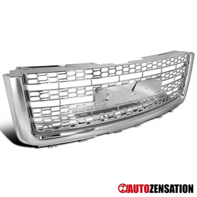 Fit 2007-2013 GMC Sierra 1500 Chrome Round Hole Mesh Front Bumper Hood Grille - Изображение 1 из 4
