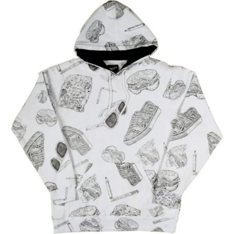 Sudadera con capucha grande blanca Neff Back to Steeze para hombre Foto 1 de 1