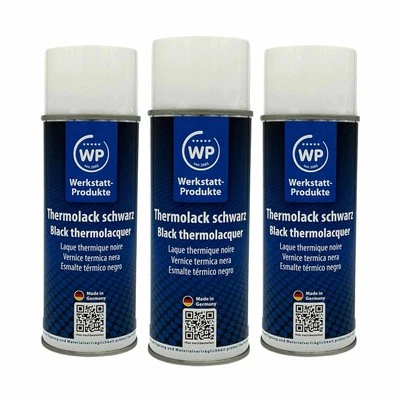3x Auspufflack Thermolack Motorlack Autolack Spray schwarz bis 600°C 400ml - Bild 1 von 2